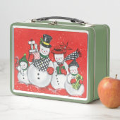 レトロヴィンテージクリスマススノーファミリー メタルランチボックス (インサイチュ)