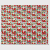 レトロヴィンテージクリスマススノーファミリー ラッピングペーパー (フラット)