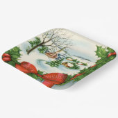 レトロヴィンテージクリスマスタウンホリデーパーティー ペーパープレート (傾斜あり)