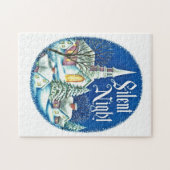 レトロヴィンテージクリスマスチャーチシーンホリデイ ジグソーパズル (横)