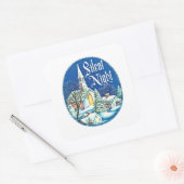 レトロヴィンテージクリスマスチャーチシーンホリデイ スクエアシール (封筒)