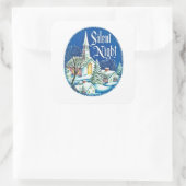 レトロヴィンテージクリスマスチャーチシーンホリデイ スクエアシール (バッグ)