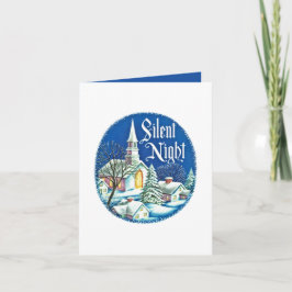 レトロヴィンテージクリスマスチャーチホリデイ カード