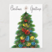 レトロヴィンテージクリスマスツリー シーズンポストカード (正面)
