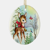 レトロヴィンテージクリスマスディアホリデイ セラミックオーナメント (右)