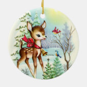レトロヴィンテージクリスマスディアホリデイ セラミックオーナメント (裏面)