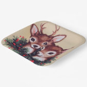 レトロヴィンテージクリスマスディアホリデイ ペーパープレート (傾斜あり)