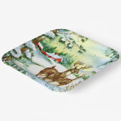 レトロヴィンテージクリスマスディアホリデイ ペーパープレート (傾斜あり)