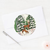 レトロヴィンテージクリスマスディアホリデイ ラウンドシール (封筒)