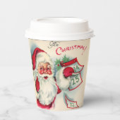 レトロヴィンテージクリスマスデイサンタホリデー 紙コップ (正面)