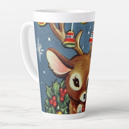 レトロヴィンテージクリスマストインデアホリデイ カフェラテマグ (左アングル)