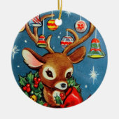 レトロヴィンテージクリスマストインデナーアド気持ち セラミックオーナメント (正面)