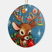 レトロヴィンテージクリスマストインデナーアド気持ち セラミックオーナメント (左)