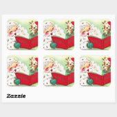 レトロヴィンテージクリスマストインデナーサンタ スクエアシール (シート)