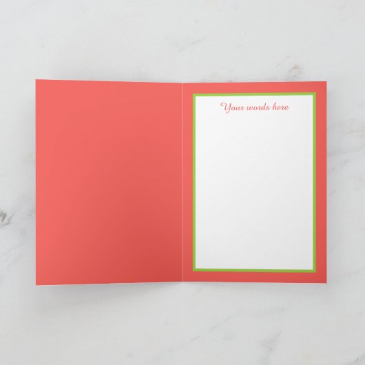 レトロヴィンテージクリスマストインデナーホリディグリーティング シーズンカード (内部)