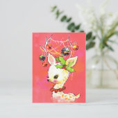 レトロヴィンテージクリスマストインデナーホリディポストカード シーズンポストカード (スタンド正面)