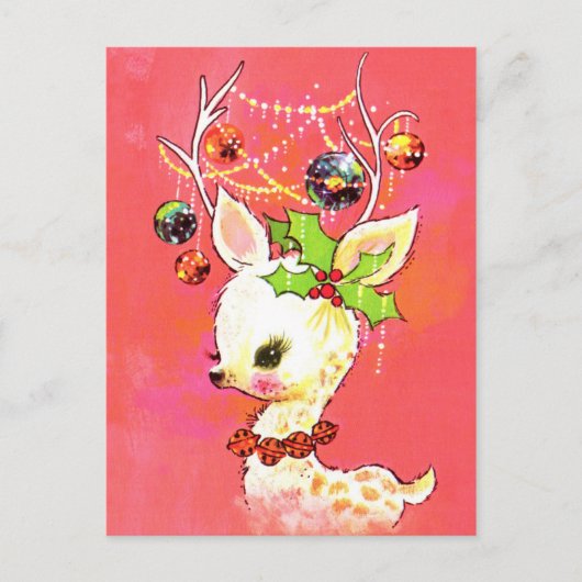 レトロヴィンテージクリスマストインデナーホリディポストカード シーズンポストカード (正面)