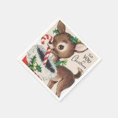 レトロヴィンテージクリスマストインデナーホリデーパーティー スタンダードカクテルナプキン (角)