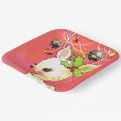 レトロヴィンテージクリスマストインデナーホリデーパーティー ペーパープレート (傾斜あり)