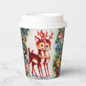 レトロヴィンテージクリスマストインデナーホリデーパーティー 紙コップ (正面)