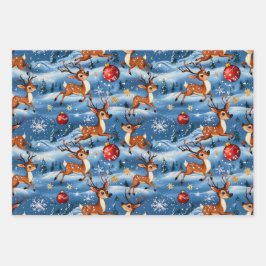 レトロヴィンテージクリスマストインデナーラッピング紙 ラッピングペーパーシート