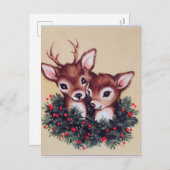 レトロヴィンテージクリスマストインデナー シーズンポストカード (正面/裏面)
