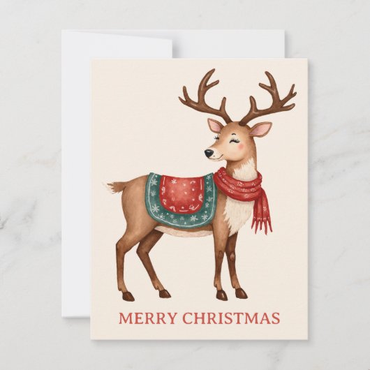レトロヴィンテージクリスマストインデーパーソナライズされたナー ノートカード (正面)