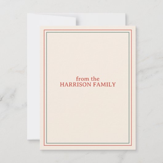 レトロヴィンテージクリスマストインデーパーソナライズされたナー ノートカード (裏面)