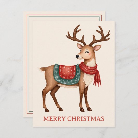 レトロヴィンテージクリスマストインデーパーソナライズされたナー ノートカード (正面/裏面)