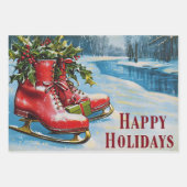 レトロヴィンテージクリスマストトリオスタイルR ラッピングペーパーシート (正面3)