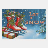 レトロヴィンテージクリスマストトリオスタイルR ラッピングペーパーシート (正面2)