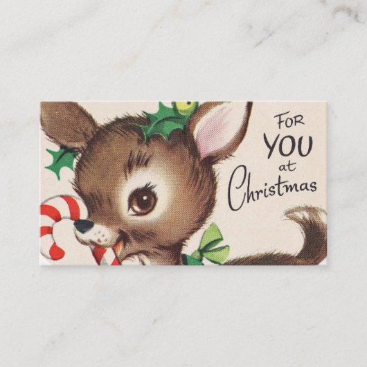 レトロヴィンテージクリスマストナイダーホリデー  名刺 (正面)