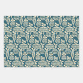 レトロヴィンテージクリスマストリオスタイルD ラッピングペーパーシート (正面2)