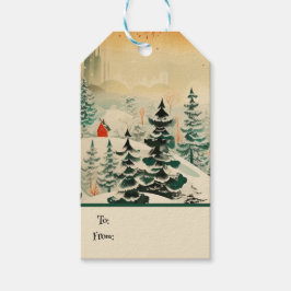 レトロヴィンテージクリスマストリオスタイルJ ギフトタグ