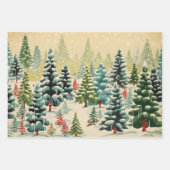 レトロヴィンテージクリスマストリオスタイルJ ラッピングペーパーシート (正面2)