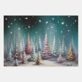 レトロヴィンテージクリスマストリオスタイルL ラッピングペーパーシート (正面3)