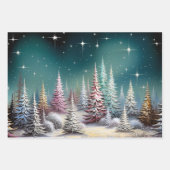 レトロヴィンテージクリスマストリオスタイルL ラッピングペーパーシート (正面)