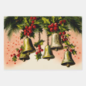 レトロヴィンテージクリスマストリオスタイルO ラッピングペーパーシート (正面)