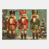 レトロヴィンテージクリスマストリオスタイルS ラッピングペーパーシート (正面3)