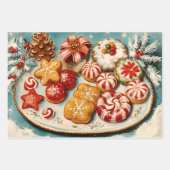 レトロヴィンテージクリスマストリオスタイルU ラッピングペーパーシート (正面3)