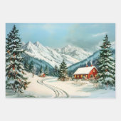 レトロヴィンテージクリスマストリオスタイルU ラッピングペーパーシート (正面2)