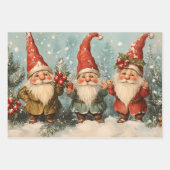 レトロヴィンテージクリスマストリオスタイルV ラッピングペーパーシート (正面3)