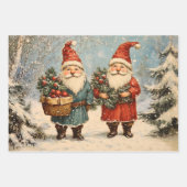 レトロヴィンテージクリスマストリオスタイルV ラッピングペーパーシート (正面2)