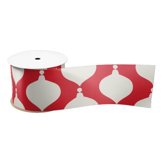 レトロヴィンテージクリスマスバウブルの休日 サテンリボン (リール)