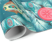 レトロヴィンテージクリスマスバルブのパターンパーティーラップ ラッピングペーパー (ロールコーナー)