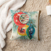 レトロヴィンテージクリスマスバルブスホリデイ クッション (ブランケット)