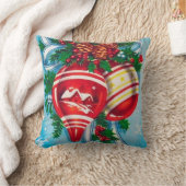 レトロヴィンテージクリスマスバルブスホリデイ クッション (ブランケット)