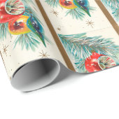 レトロヴィンテージクリスマスバルブパターンパーティーラップ ラッピングペーパー (ロールコーナー)