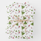 レトロヴィンテージクリスマスパターンサンタクロース ラッピングペーパーシート (インサイチュ)