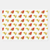 レトロヴィンテージクリスマスパターンバラ ラッピングペーパーシート (正面2)